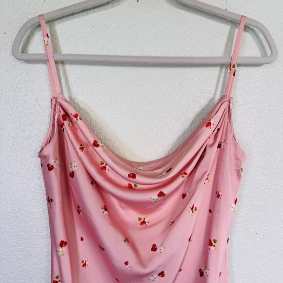 Ieena for MacDuggal Dress Womens 6 Mini Floral Dainty Satin Slip Summer Resort - Picture 4 of 12